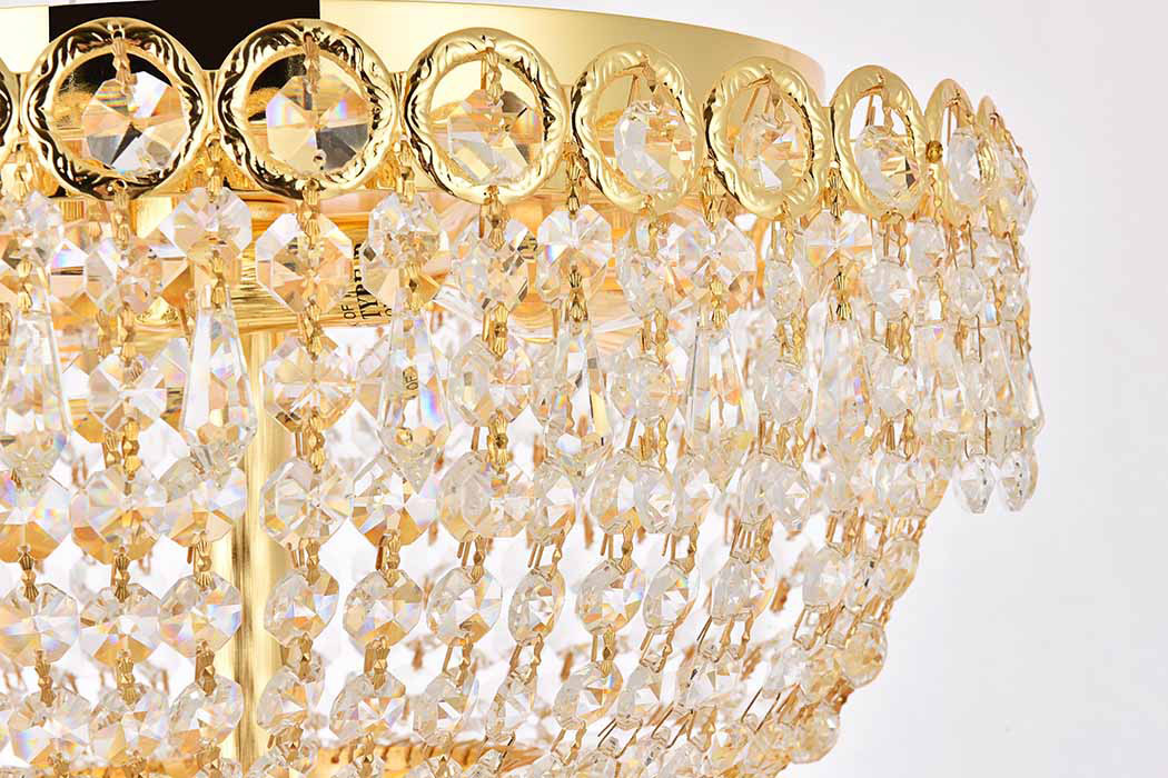 Elegant Flush Mount Light - Gold, L 16" (V1900F16G-RC)