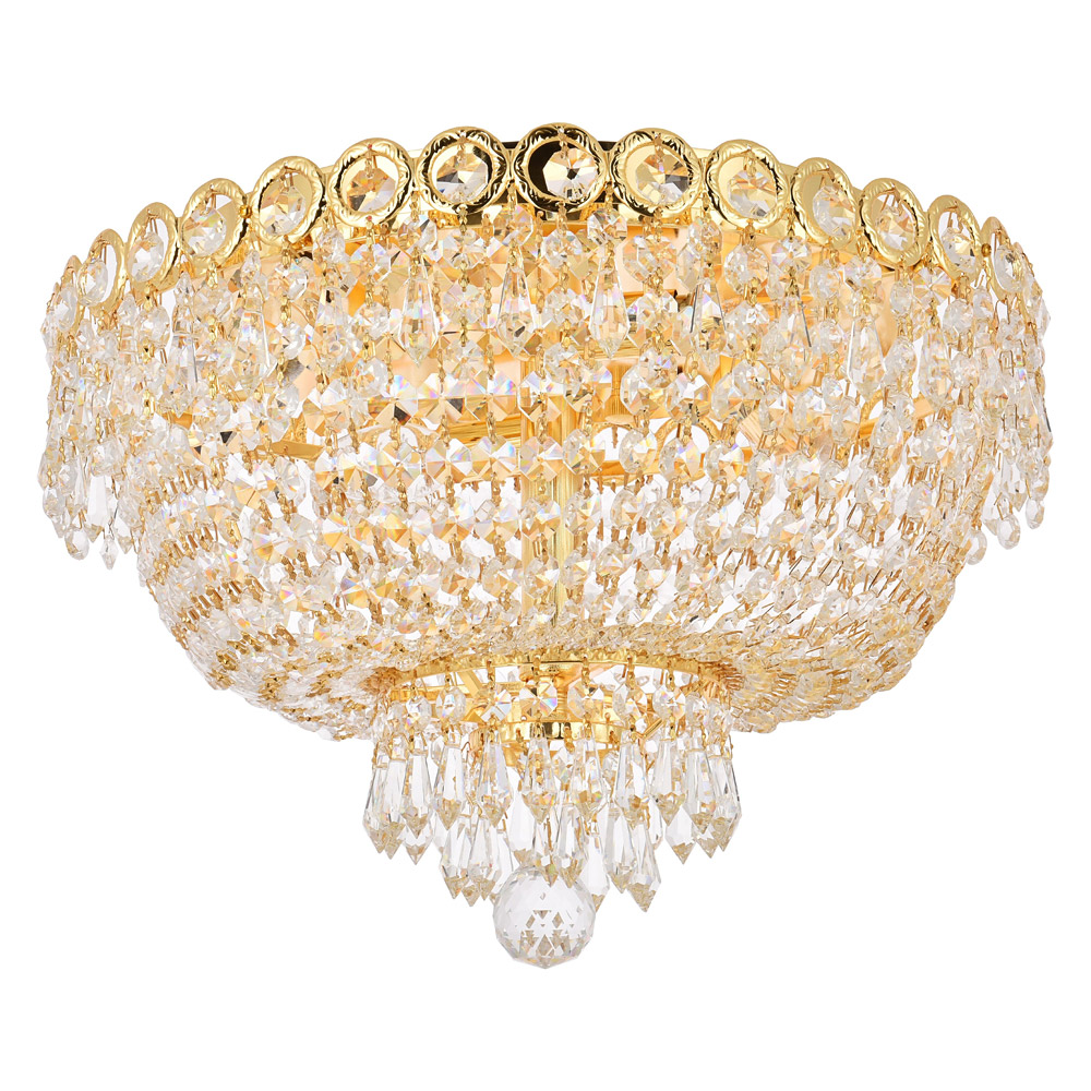 Elegant Flush Mount Light - Gold, L 16" (V1900F16G-RC)