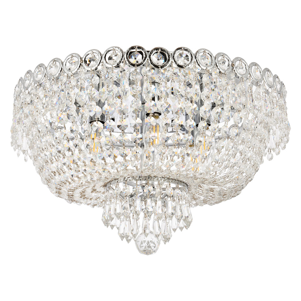 Elegant Flush Mount Light - Chrome, L 18" (V1900F18C-RC)