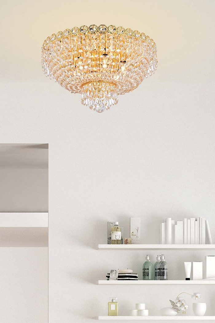 Elegant Flush Mount Light - Gold, L 18" (V1900F18G-RC)