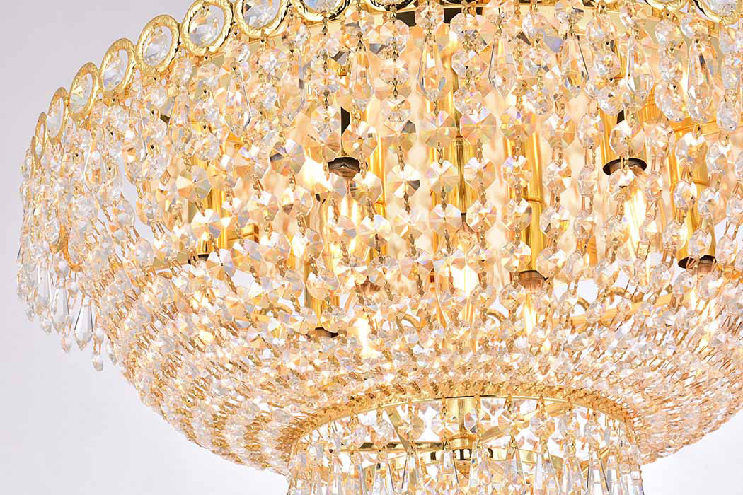 Elegant Flush Mount Light - Gold, L 20" (V1900F20G-RC)