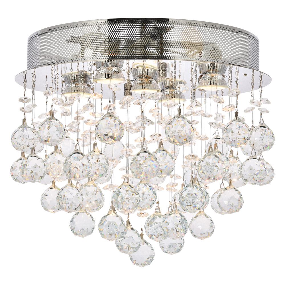Elegant Flush Mount Light - Chrome, L 16" (V2006F16C-RC)