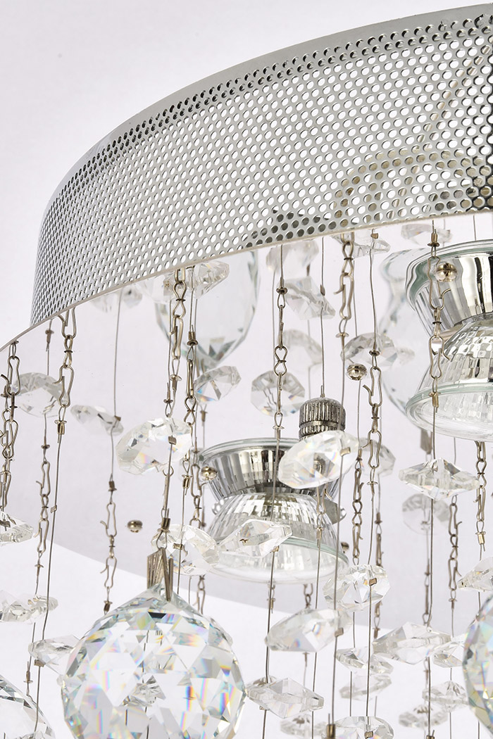 Elegant Flush Mount Light - Chrome, L 16" (V2006F16C-RC)