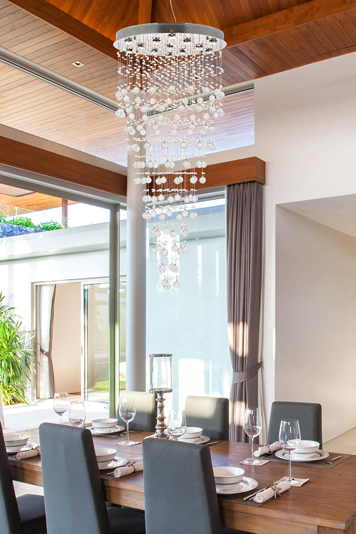 Elegant Chandelier - Chrome, L 28" (V2006G28C-RC)
