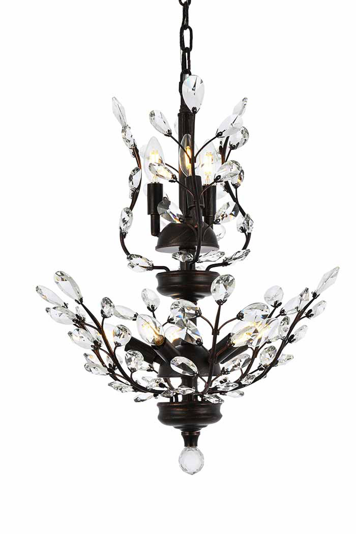 Elegant Chandelier - Dark Bronze, L 21" (V2011D21DB-RC)