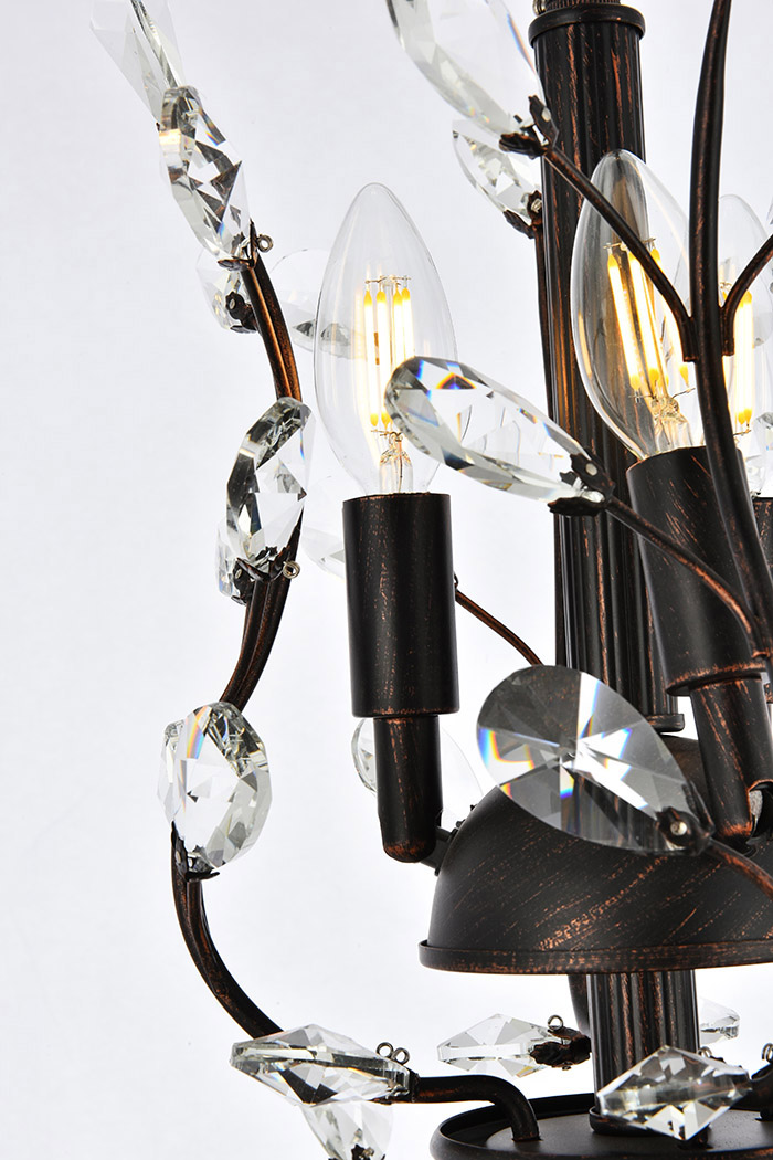 Elegant Chandelier - Dark Bronze, L 21" (V2011D21DB-RC)