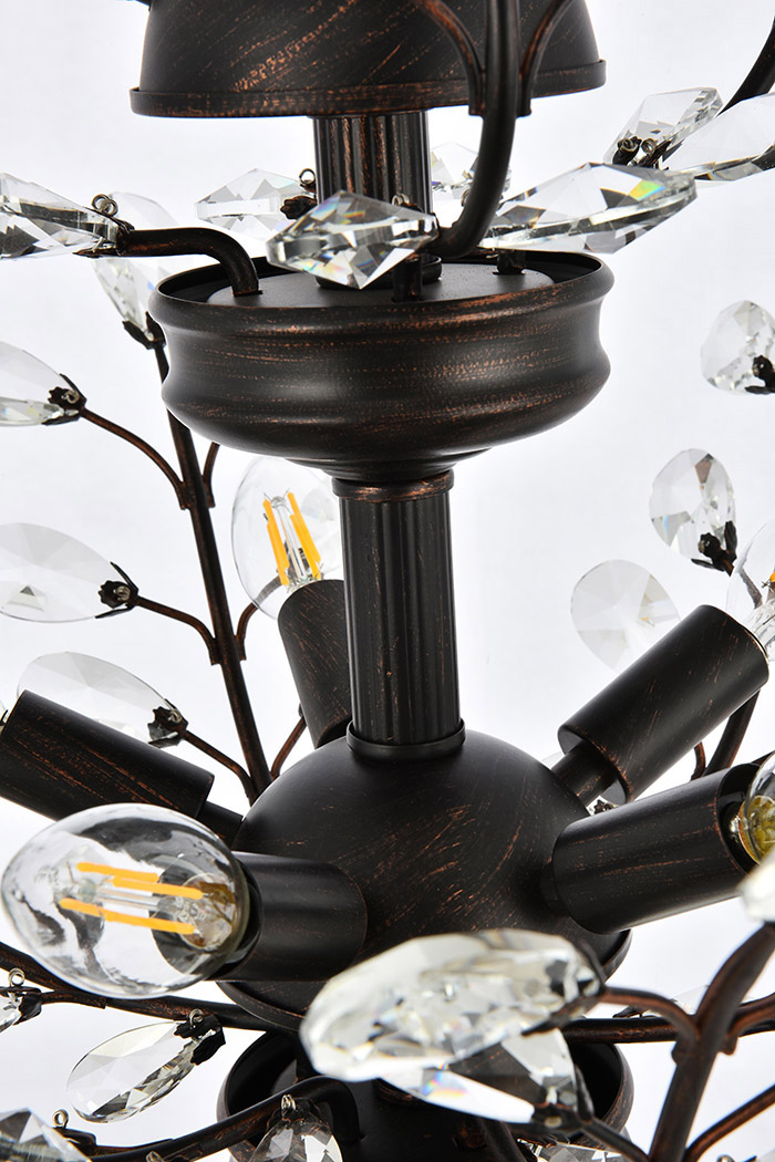 Elegant Chandelier - Dark Bronze, L 21" (V2011D21DB-RC)