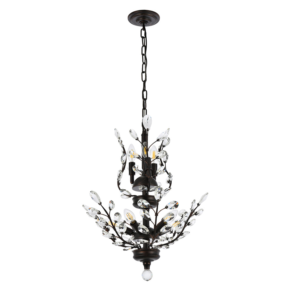 Elegant Chandelier - Dark Bronze, L 21" (V2011D21DB-RC)