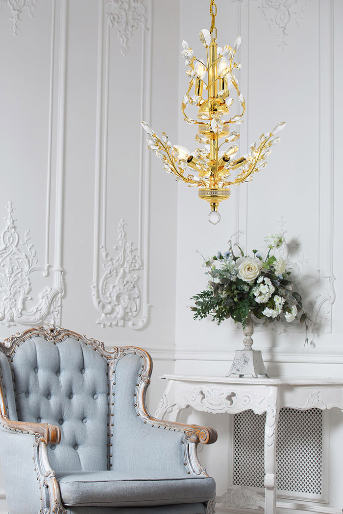 Elegant Chandelier - Gold, L 21" (V2011D21G-RC)