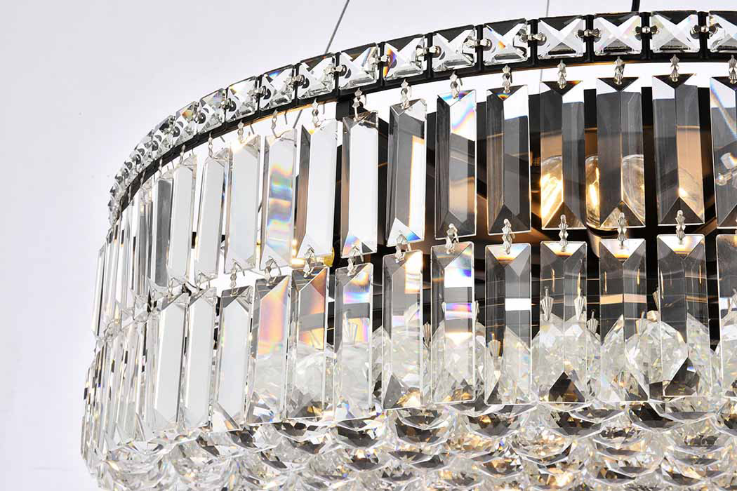 Elegant Chandelier - Black, L 28" (V2030D28BK-RC)
