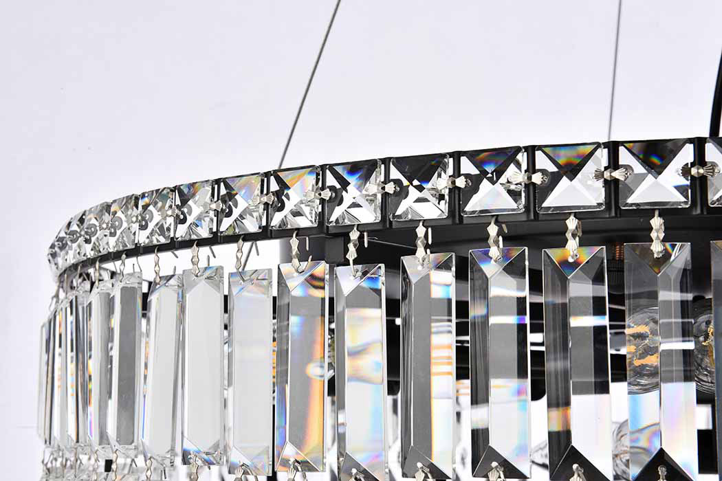 Elegant Chandelier - Black, L 28" (V2030D28BK-RC)