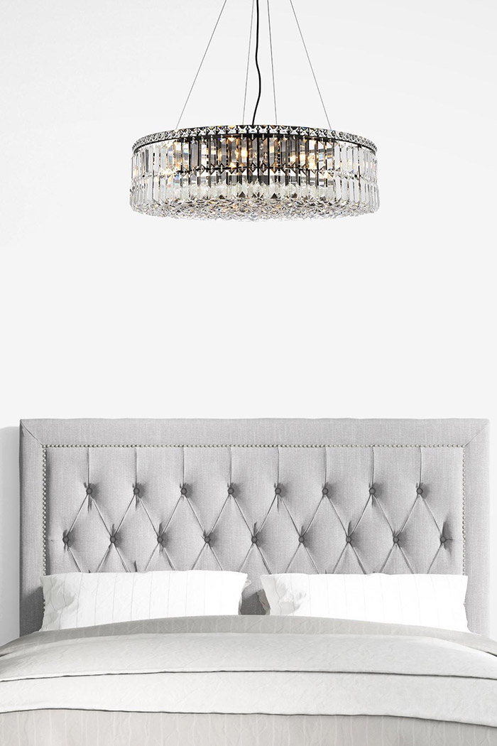 Elegant Chandelier - Black, L 28" (V2030D28BK-RC)