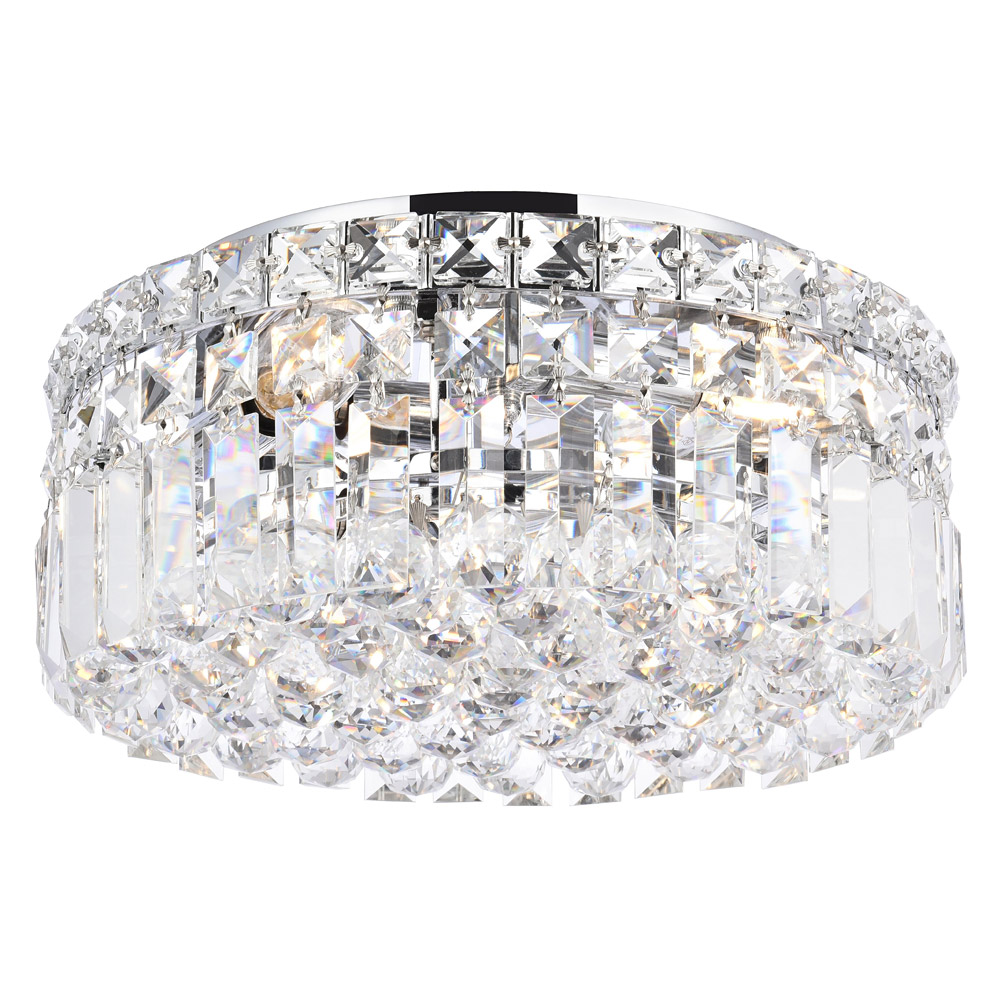 Elegant Flush Mount Light - Chrome, L 12" (V2030F12C-RC)
