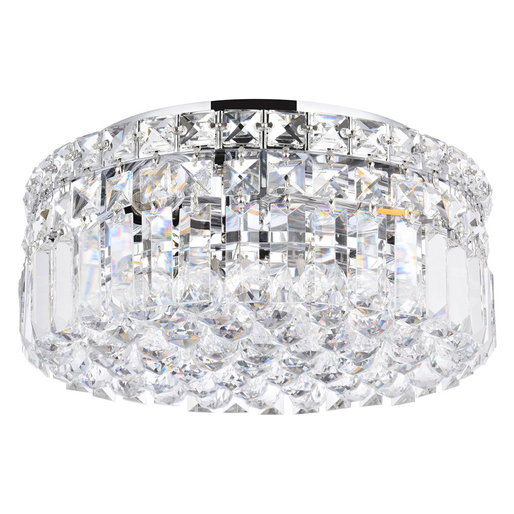 Elegant Flush Mount Light - Chrome, L 12" (V2030F12C-RC)