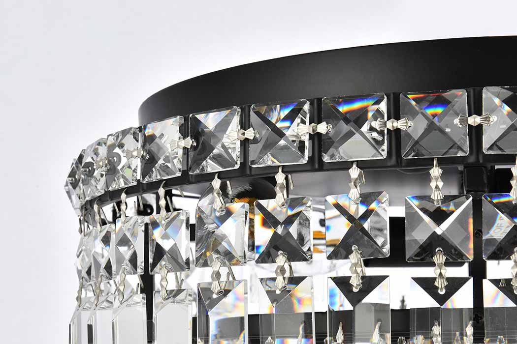 Elegant Flush Mount Light - Black, L 14" (V2030F14BK-RC)