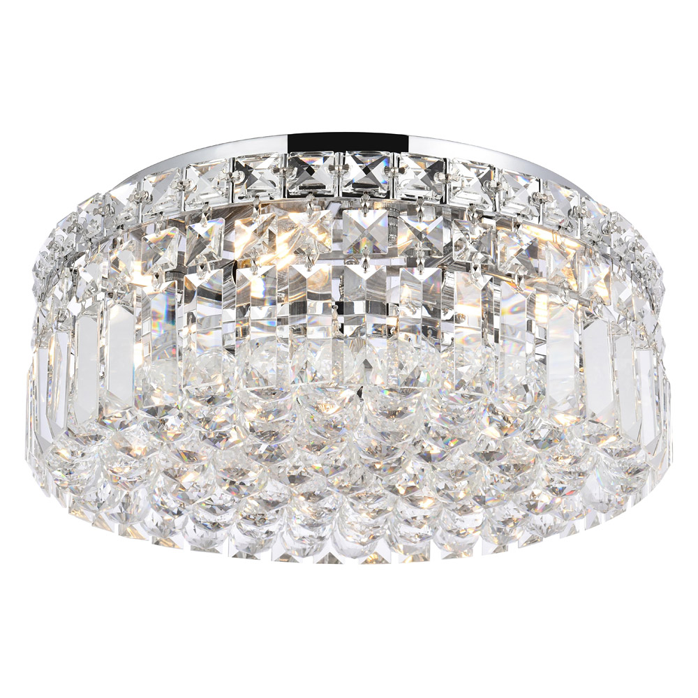 Elegant Flush Mount Light - Chrome, L 14" (V2030F14C-RC)