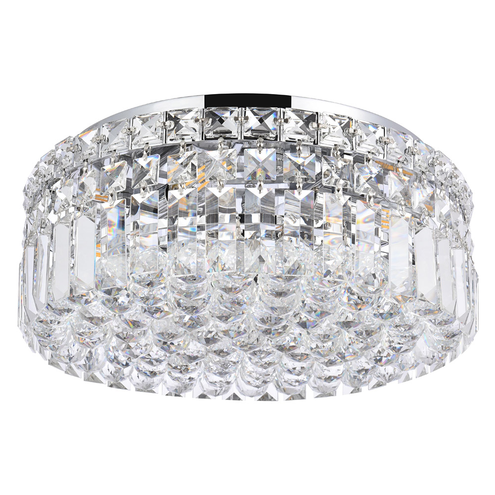 Elegant Flush Mount Light - Chrome, L 14" (V2030F14C-RC)