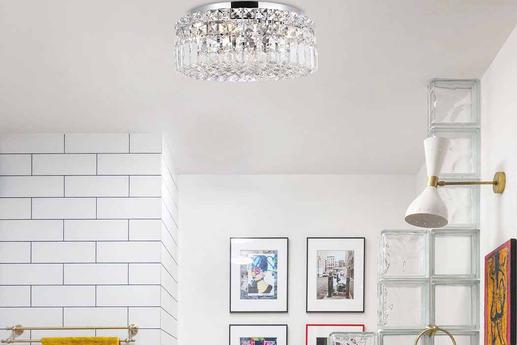 Elegant Flush Mount Light - Chrome, L 14" (V2030F14C-RC)