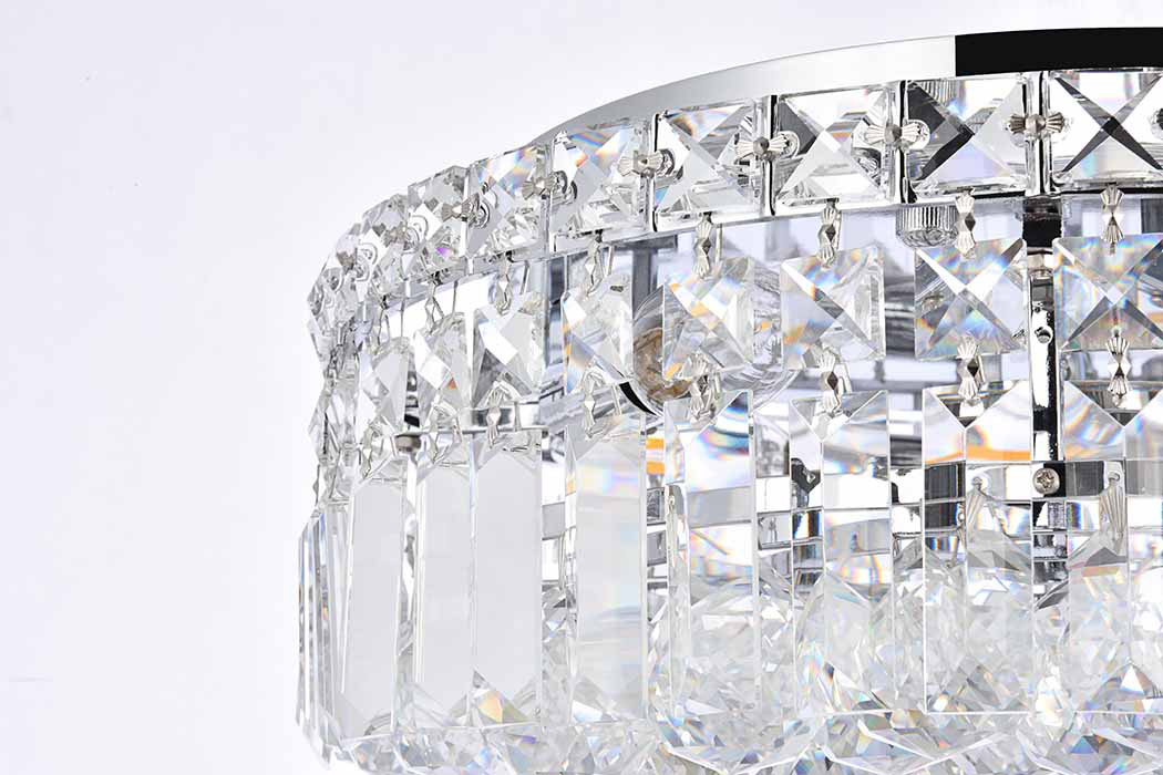 Elegant Flush Mount Light - Chrome/EC, L 16" (V2030F16C-EC)