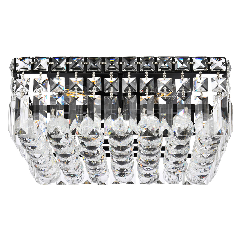 Elegant Flush Mount Light - Black, L 12" (V2032F12BK-RC)