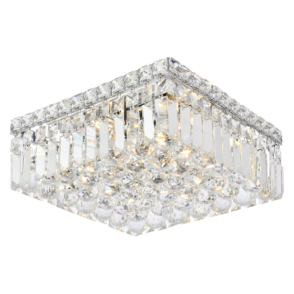 Elegant Flush Mount Light - Chrome, L 12" (V2032F12C-RC)