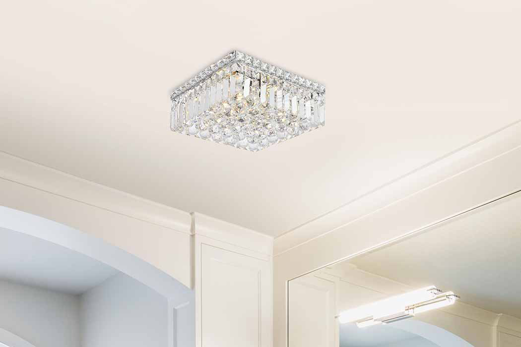 Elegant Flush Mount Light - Chrome, L 12" (V2032F12C-RC)