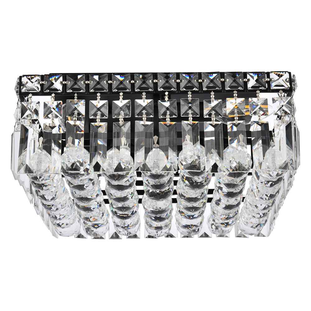 Elegant Flush Mount Light - Black, L 14" (V2032F14BK-RC)