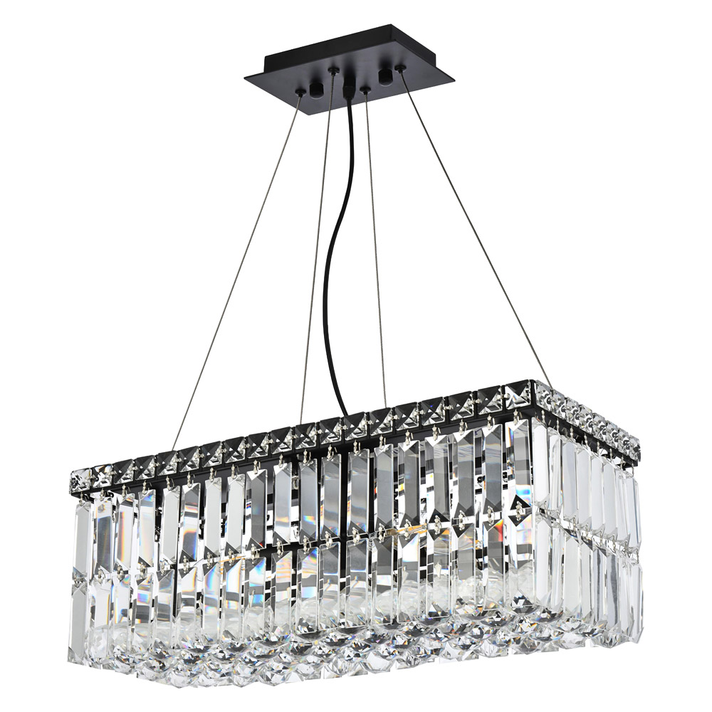 Elegant Chandelier - Black, L 10" (V2034D20BK-RC)
