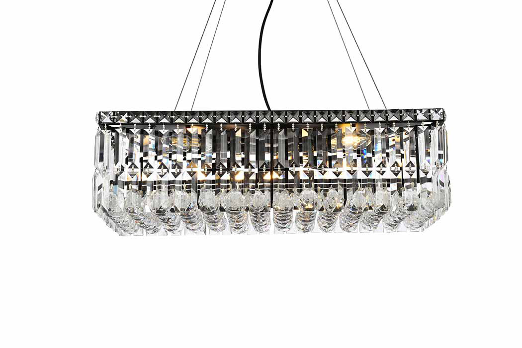 Elegant Chandelier - Black, L 12" (V2034D24BK-RC)
