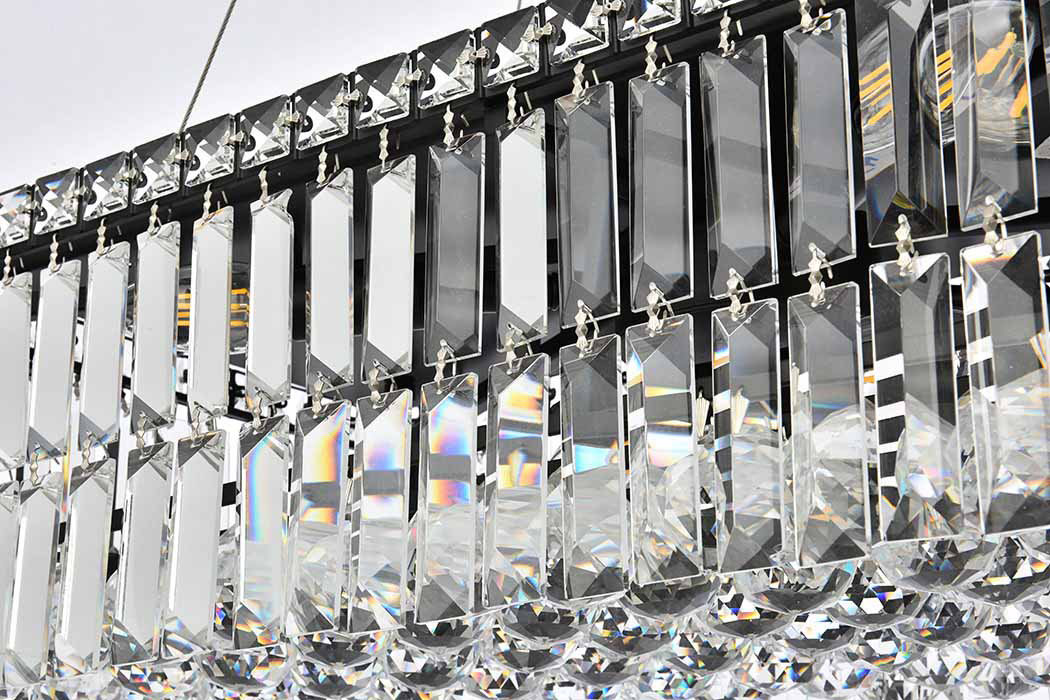 Elegant Chandelier - Black, L 12" (V2034D24BK-RC)
