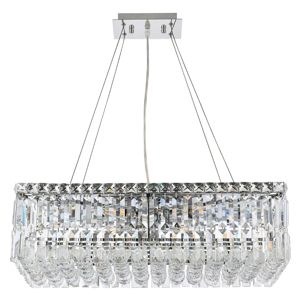 Elegant Chandelier - Chrome, L 12" (V2034D24C-RC)