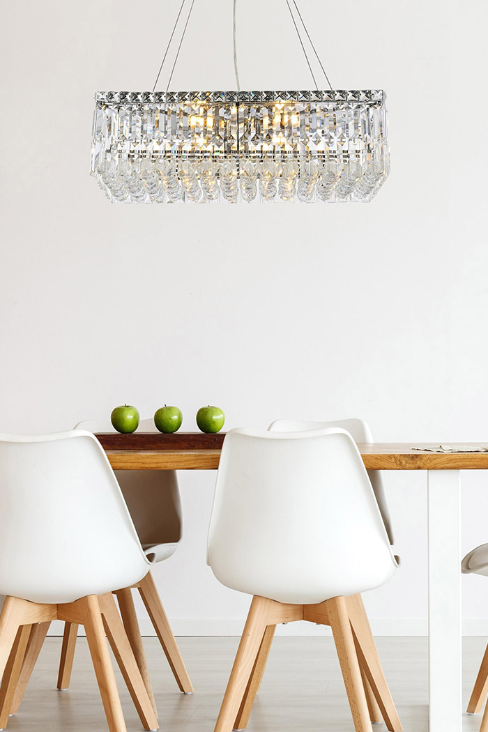 Elegant Chandelier - Chrome, L 12" (V2034D24C-RC)