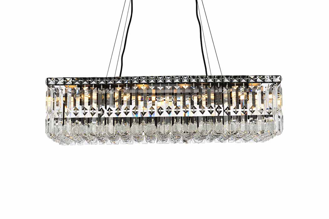 Elegant Chandelier - Black, L 14" (V2034D28BK-RC)