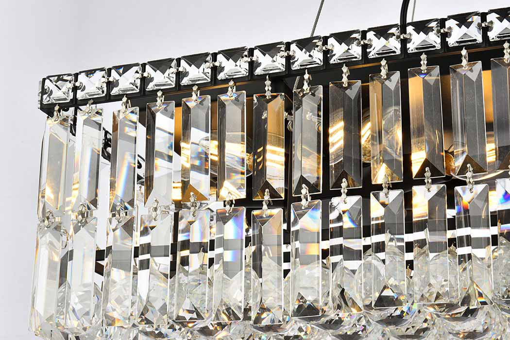 Elegant Chandelier - Black, L 14" (V2034D28BK-RC)