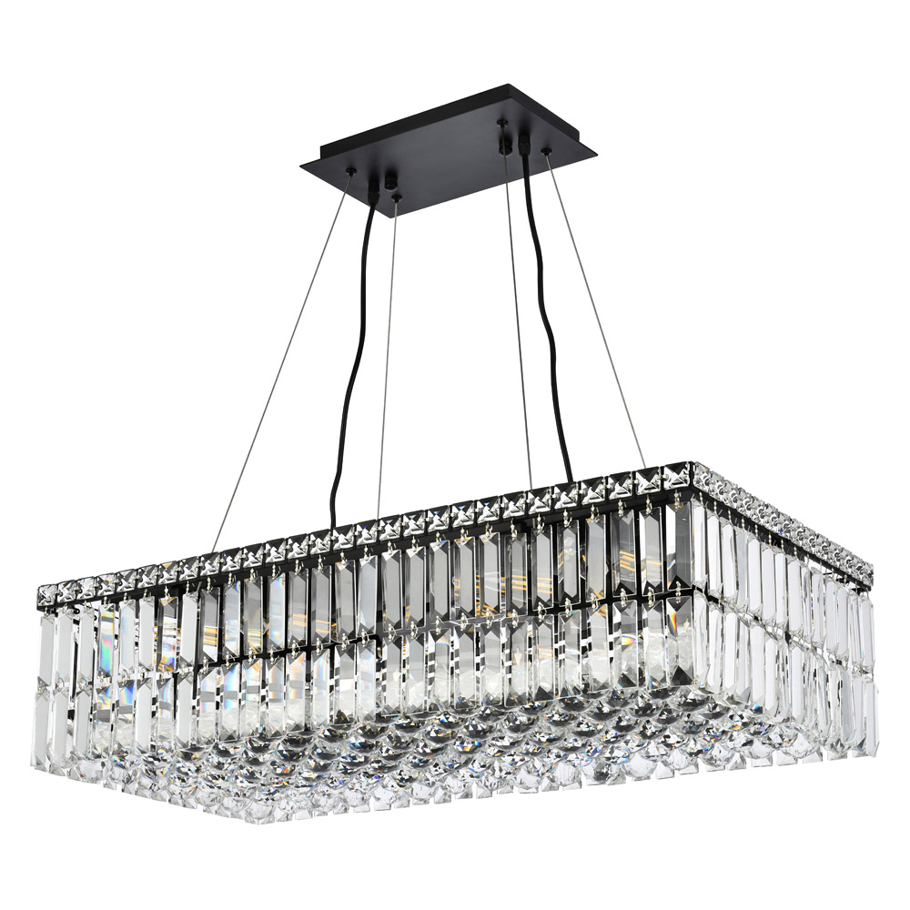Elegant Chandelier - Black, L 14" (V2034D28BK-RC)