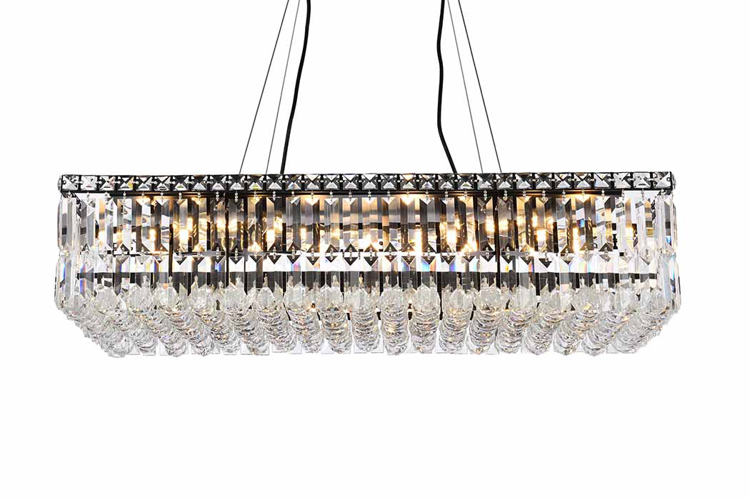 Elegant Chandelier - Black, L 16" (V2034D32BK-RC)