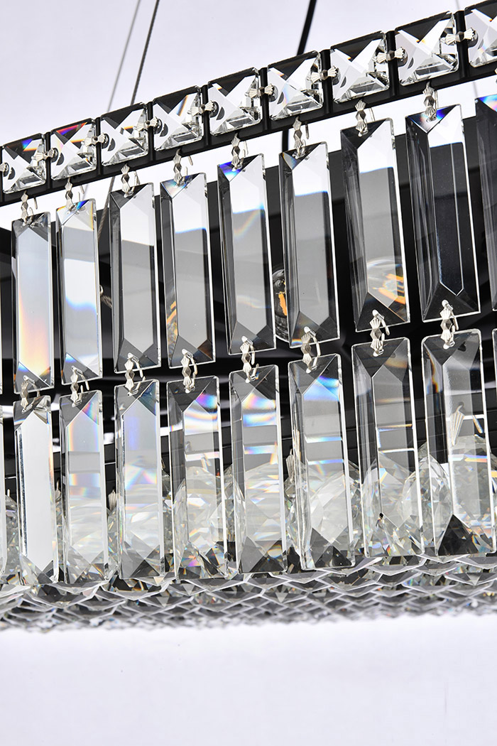 Elegant Chandelier - Black, L 16" (V2034D32BK-RC)
