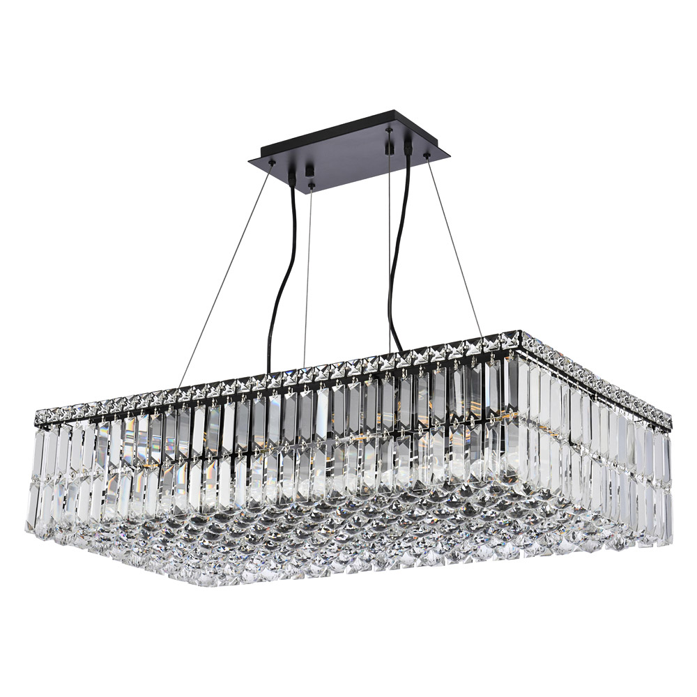 Elegant Chandelier - Black, L 16" (V2034D32BK-RC)
