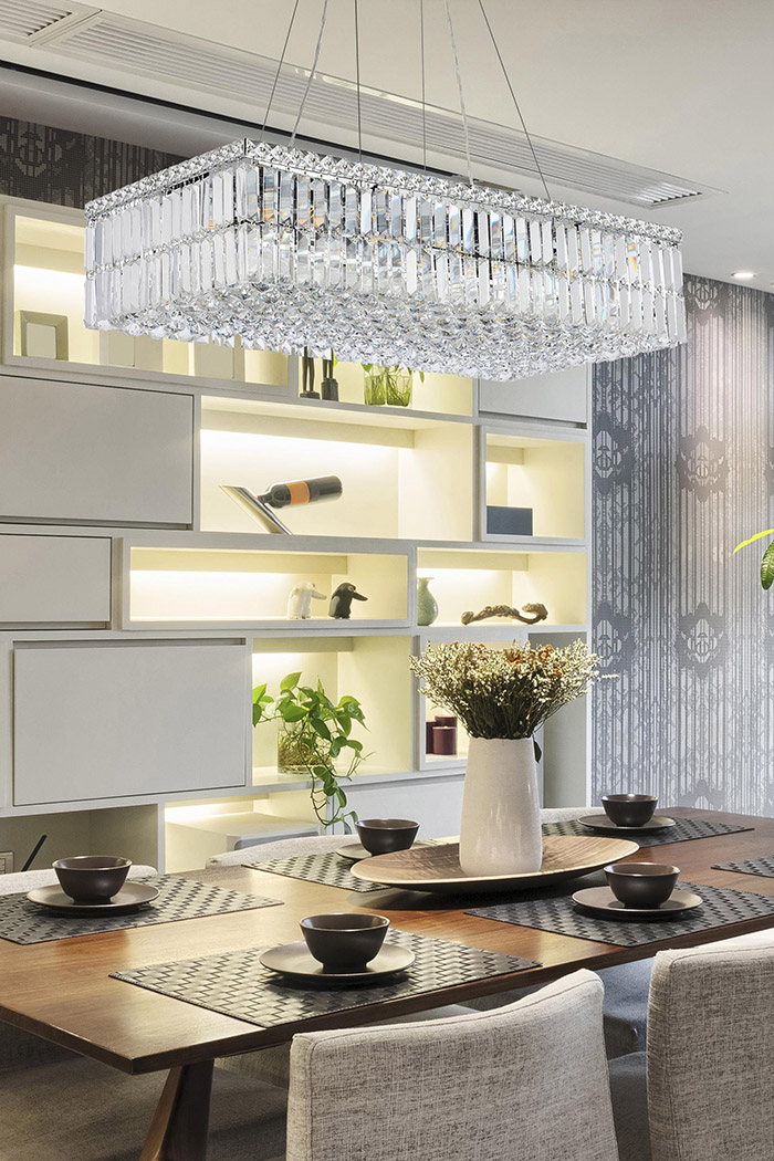 Elegant Chandelier - Chrome, L 16" (V2034D32C-RC)