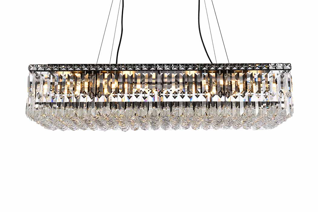 Elegant Chandelier - Black, L 18" (V2034D36BK-RC)