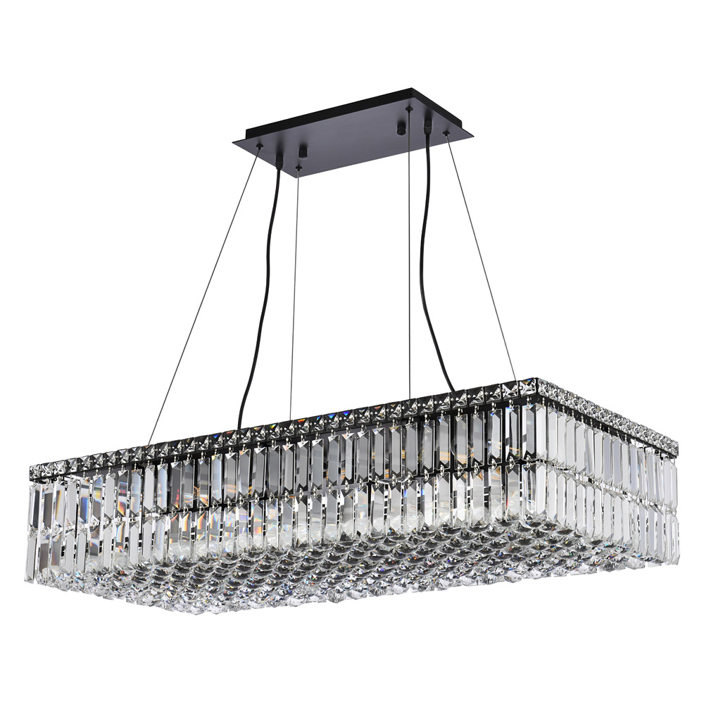 Elegant Chandelier - Black, L 18" (V2034D36BK-RC)