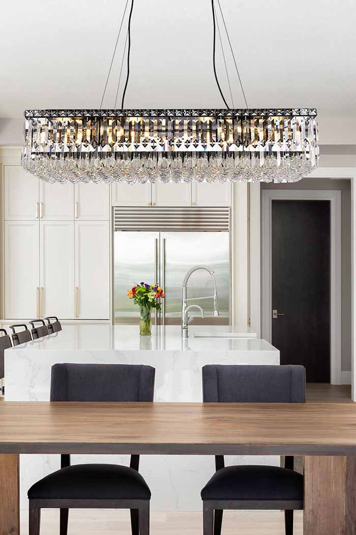 Elegant Chandelier - Black, L 18" (V2034D36BK-RC)