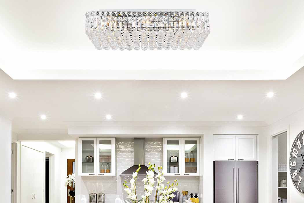 Elegant Flush Mount Light - Chrome, L 12" (V2034F24C-RC)