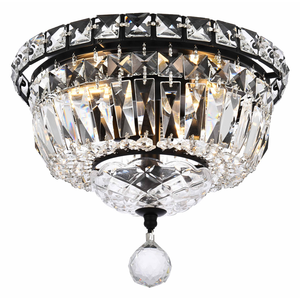 Elegant Flush Mount Light - Black, L 10" (V2528F10BK-RC)