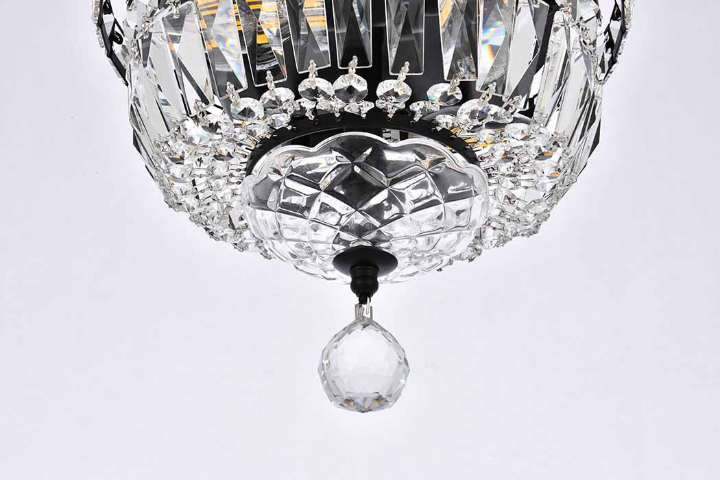 Elegant Flush Mount Light - Black, L 10" (V2528F10BK-RC)