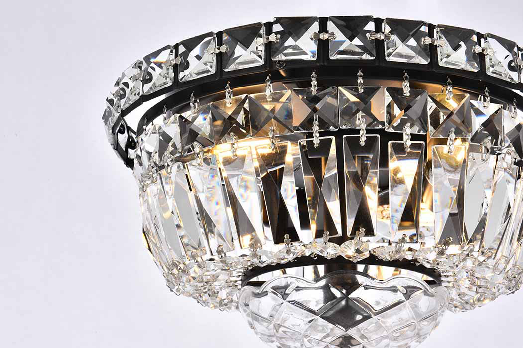 Elegant Flush Mount Light - Black, L 10" (V2528F10BK-RC)