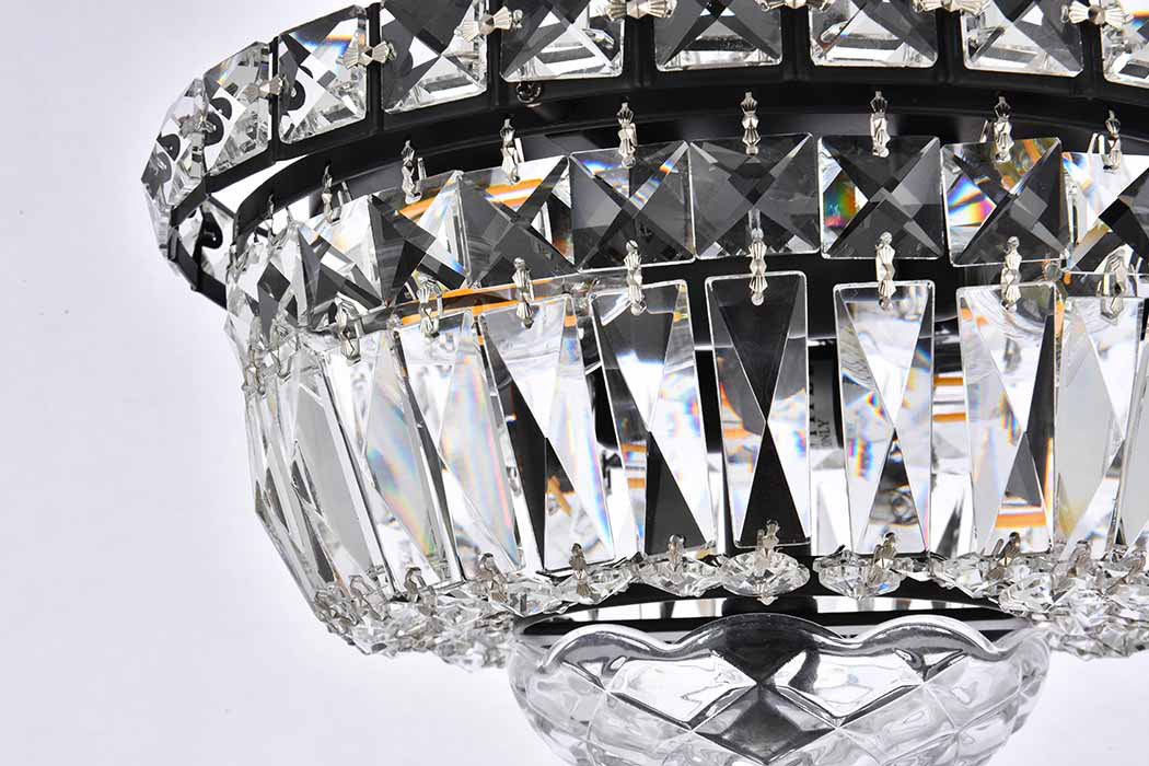 Elegant Flush Mount Light - Black, L 10" (V2528F10BK-RC)
