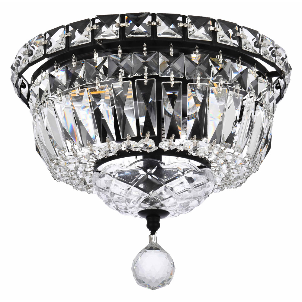 Elegant Flush Mount Light - Black, L 10" (V2528F10BK-RC)