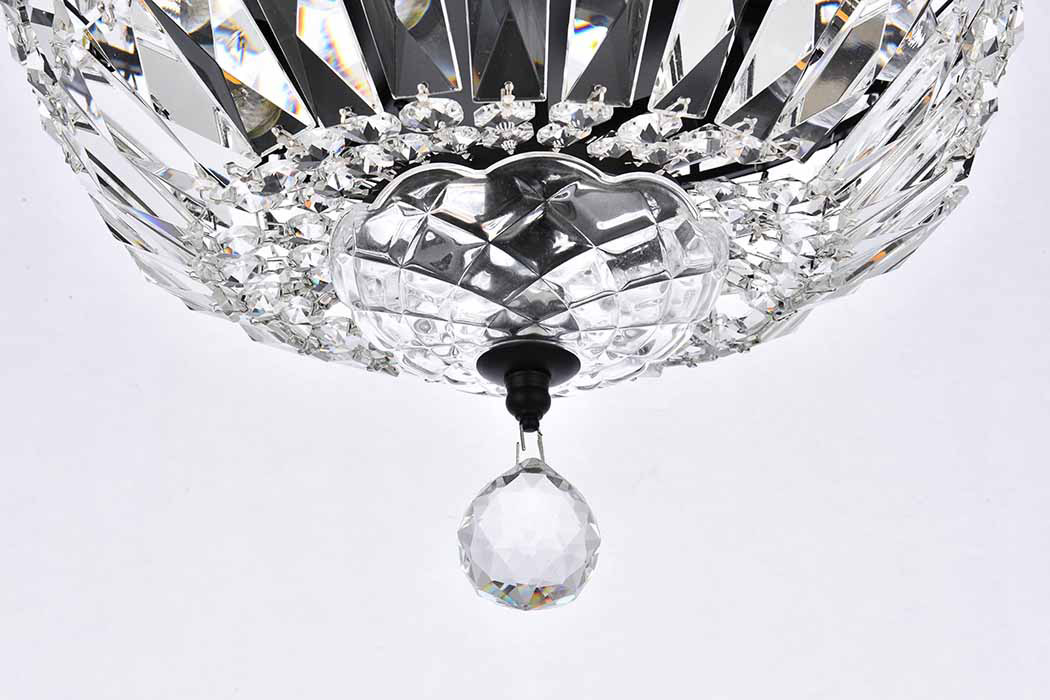 Elegant Flush Mount Light - Black, L 12" (V2528F12BK-RC)