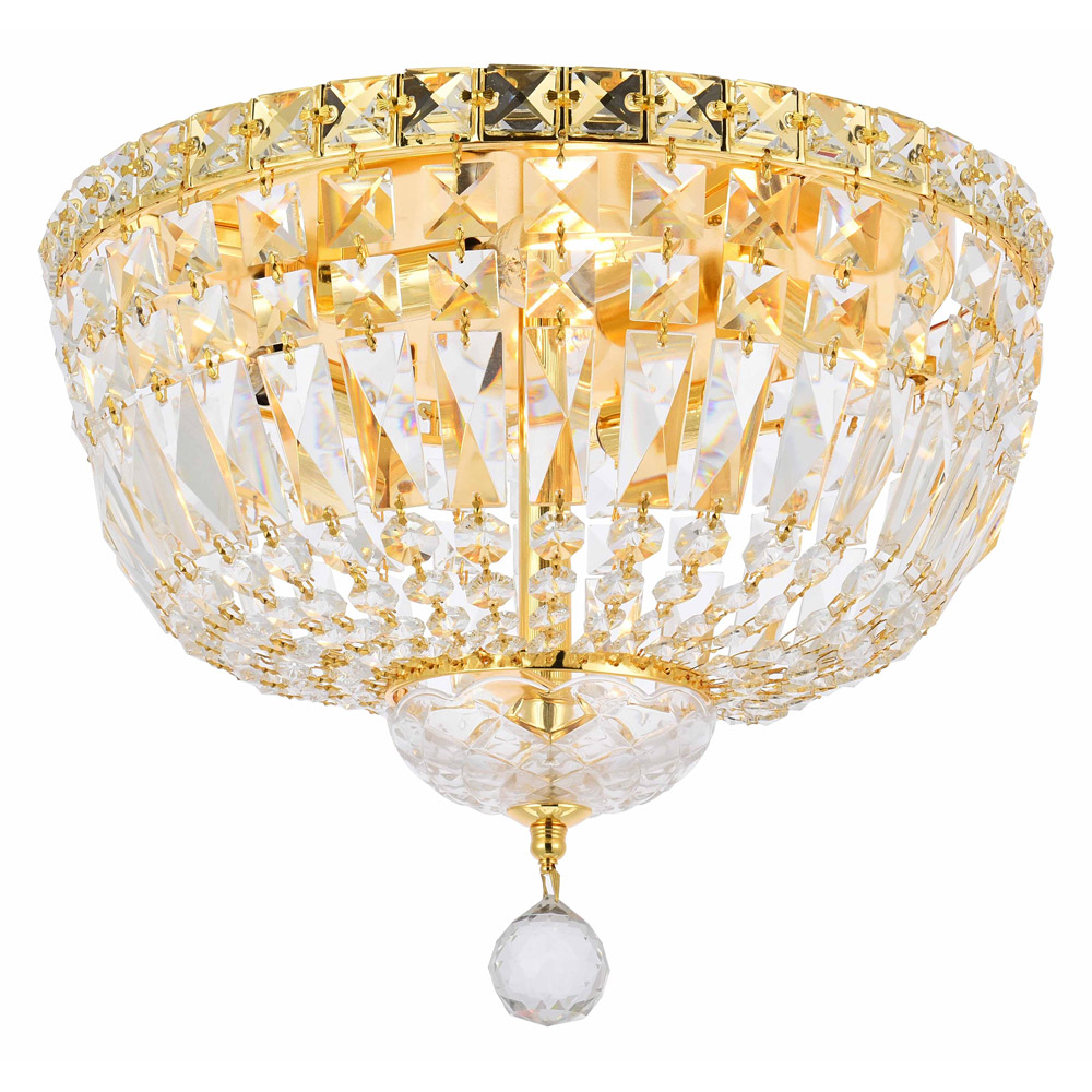Elegant Flush Mount Light - Gold, L 14" (V2528F14G-RC)